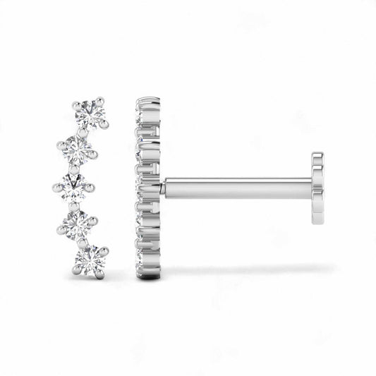 Labret Cartilage Diamond Studs in 18KT Gold