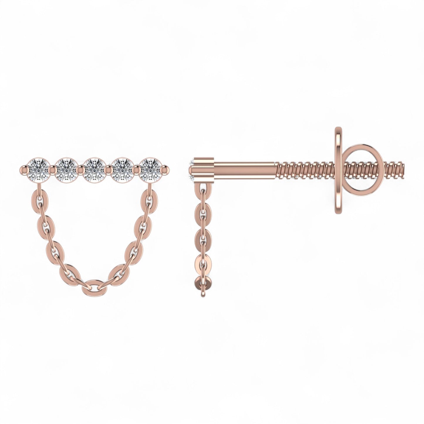 Labrinth Drop Diamond Earrings in 18KT Gold