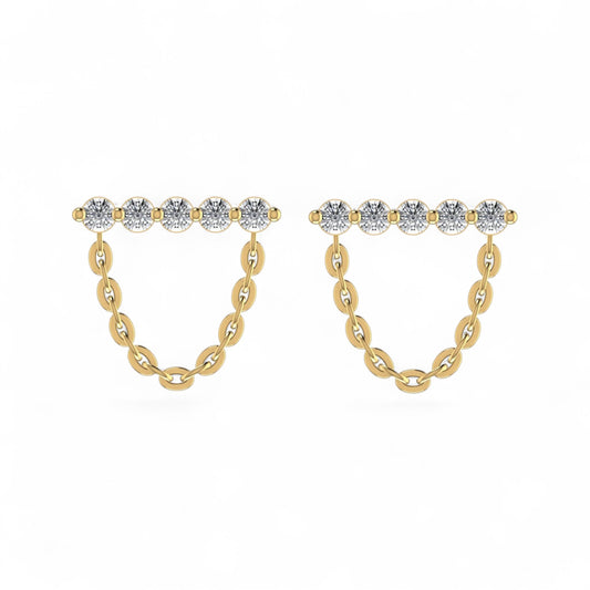 Labrinth Drop Diamond Earrings in 18KT Gold