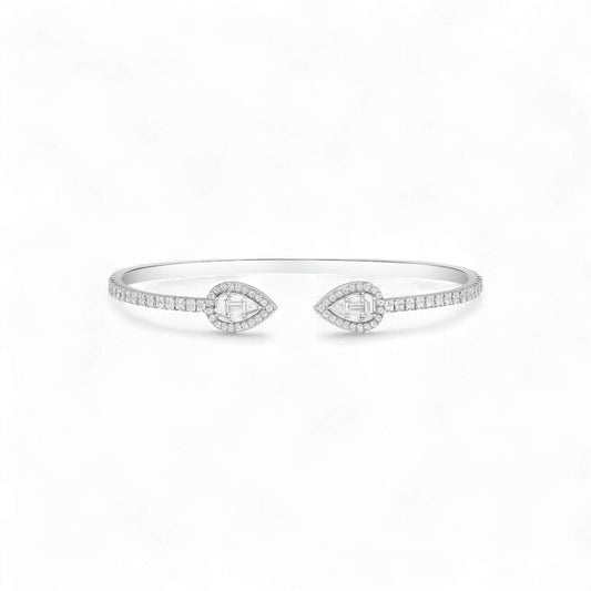 Mabel Moissanite Cuff Bracelet in 925 Sterling Silver