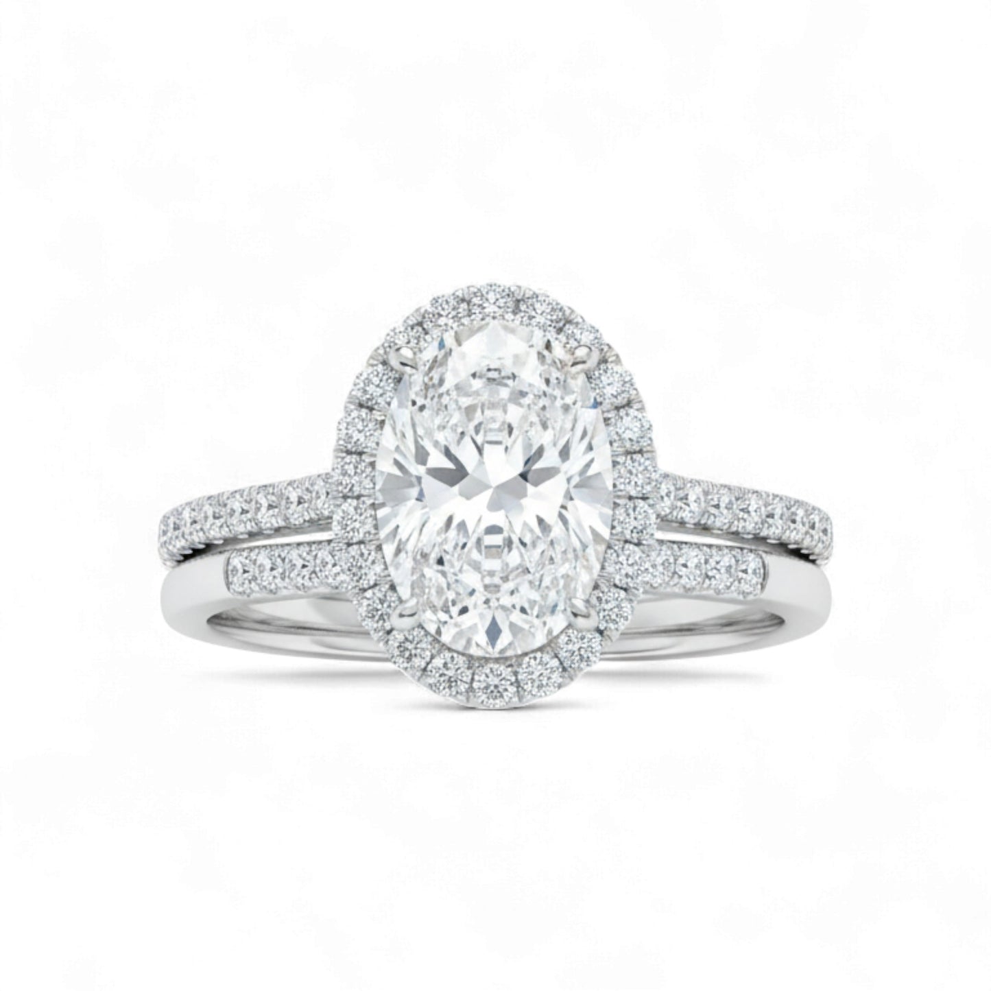 Diamond ring with a white background