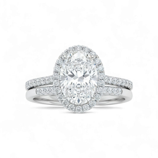 Diamond ring with a white background