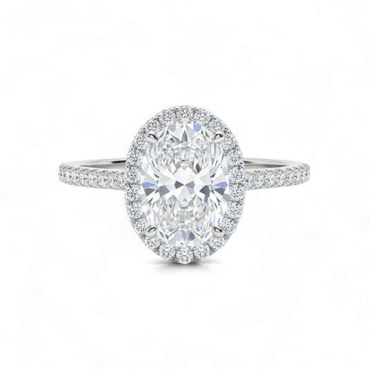 Diamond ring with a white background