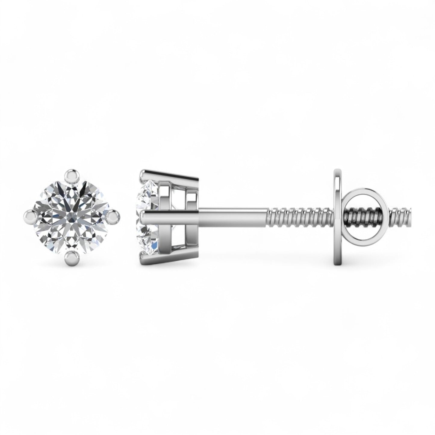 Moissanite Studs in 925 Sterling Silver