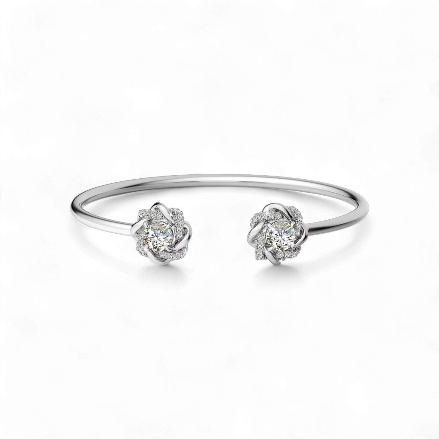 Moonstone Moissanite Bracelet in 925 Sterling Silver