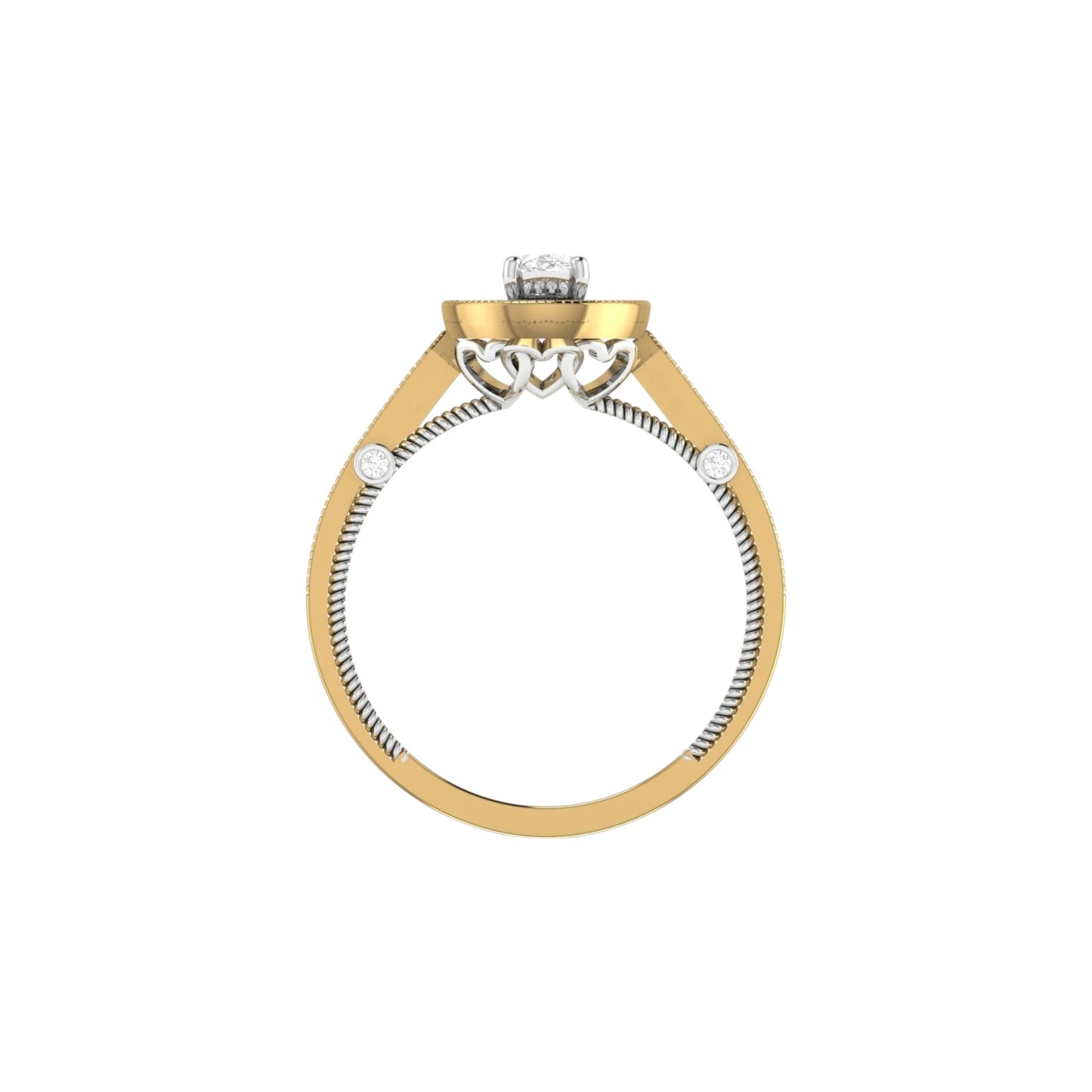 Nala Oval Natural Diamond Engagement Ring in 18K Gold
