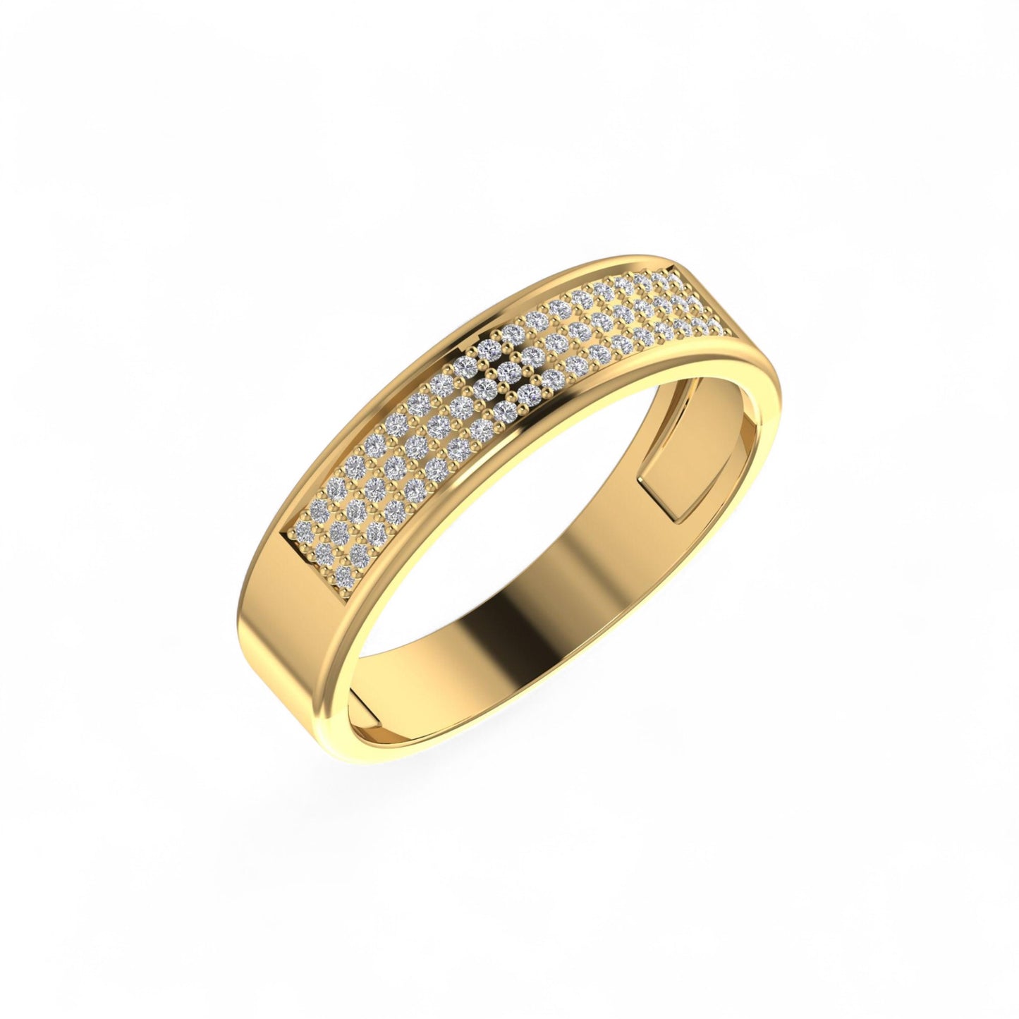Omoni Pave Natural Diamond Band in 18KT Gold