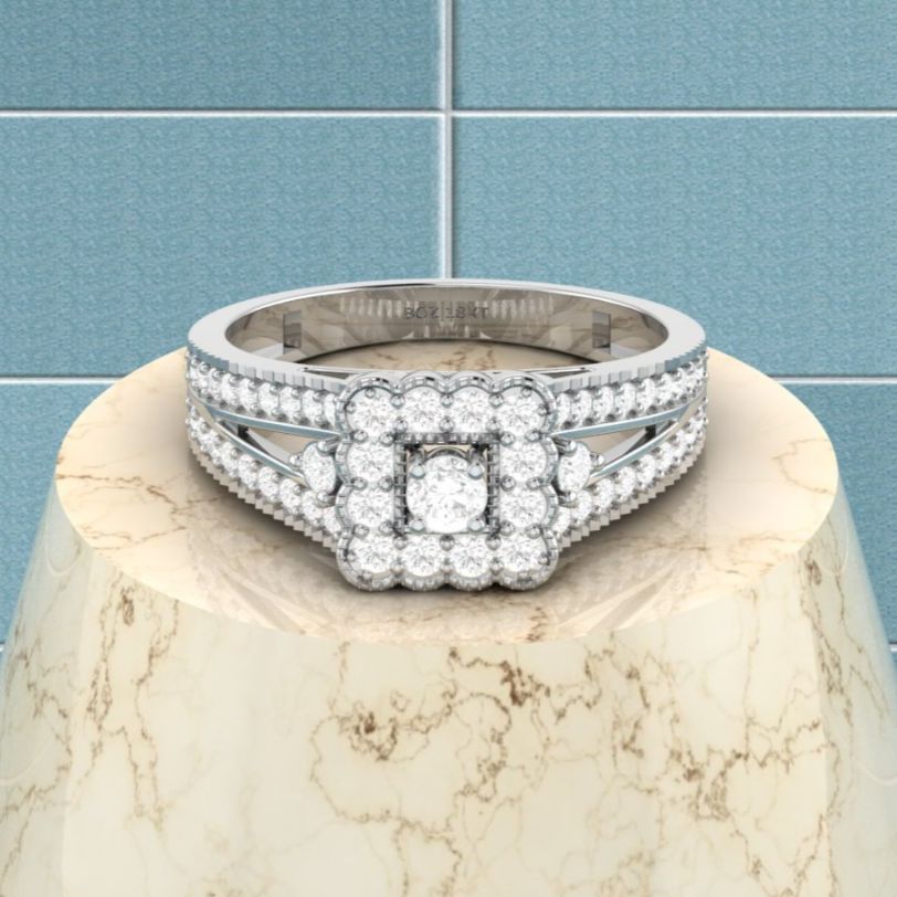 Nora Natural Diamond Engagement Ring in 18K Gold