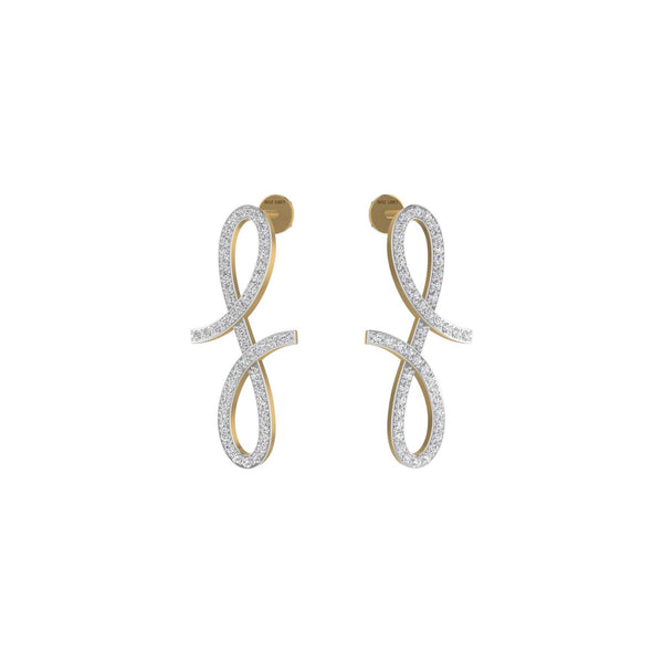Oiza Infinie Pave Diamond Earrings in 18K gold with infinity design and pavé-set natural diamonds