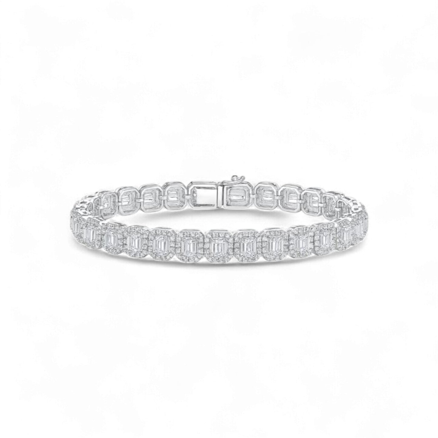 Ola Iced Out Moissanite Tennis Bracelet in 925 Sterling Silver
