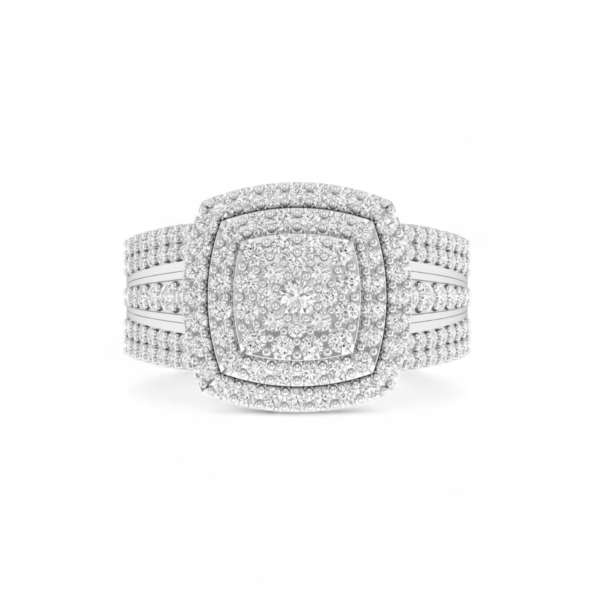 Diamond ring with a white background