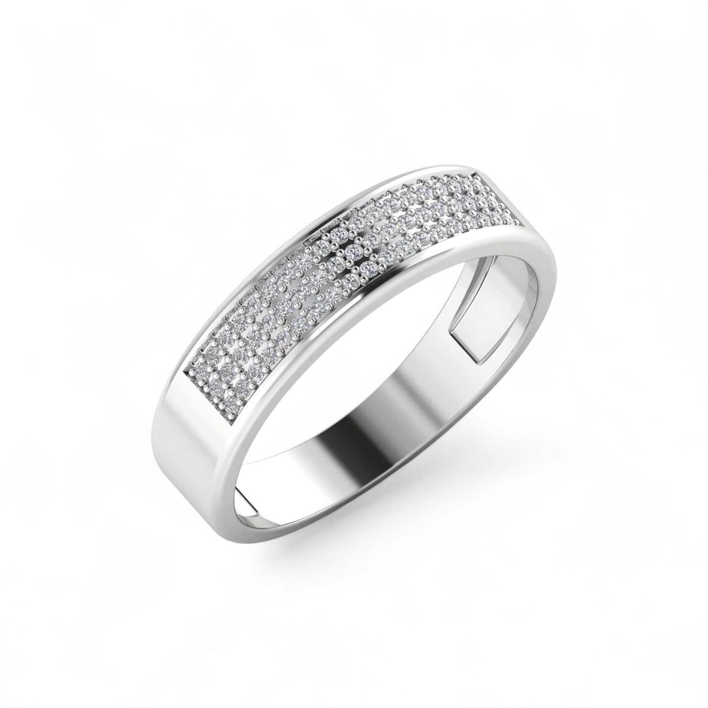 Omoni Pave Natural Diamond Band in 10KT Gold