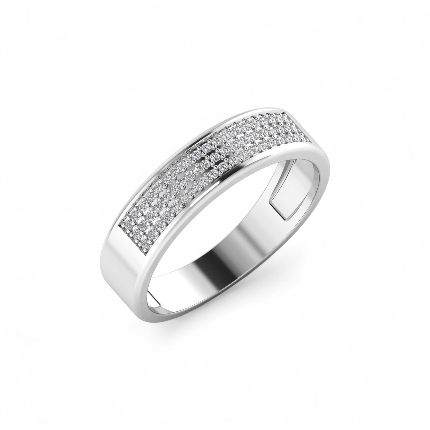 Omoni Pave Natural Diamond Band in 18KT Gold