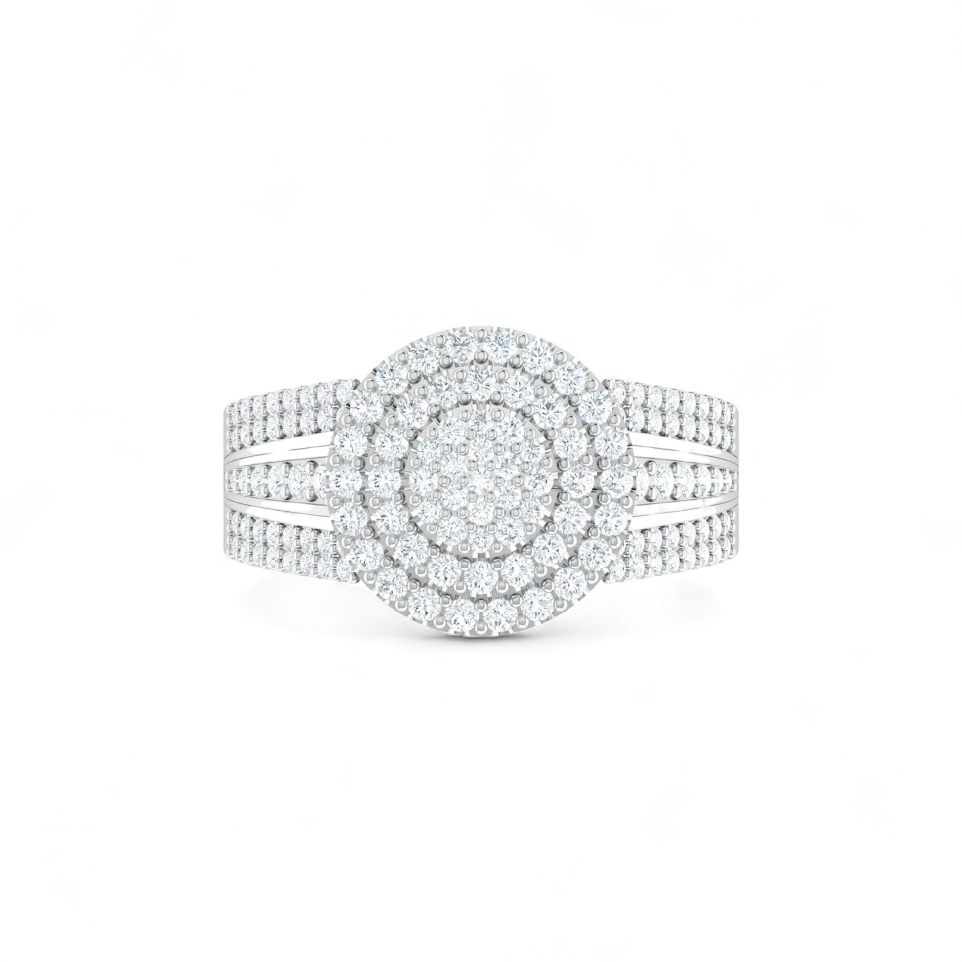 Diamond ring with a white background