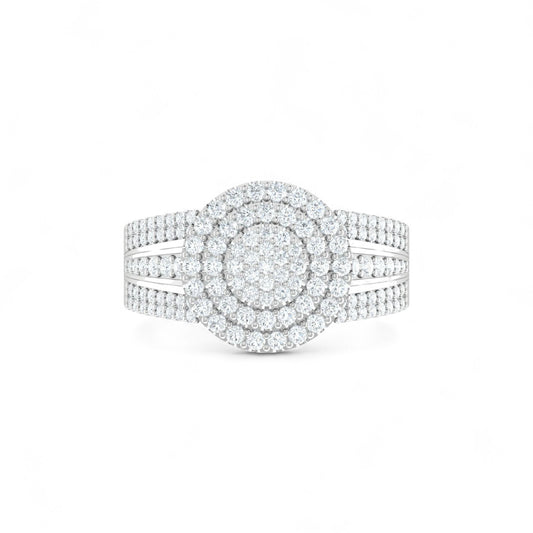 Diamond ring with a white background