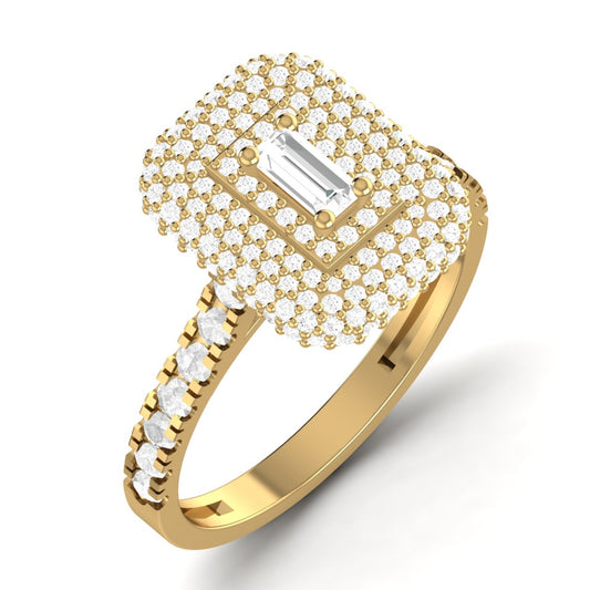 Sofia Baguette Cut Diamond Engagement Ring in 18K Gold