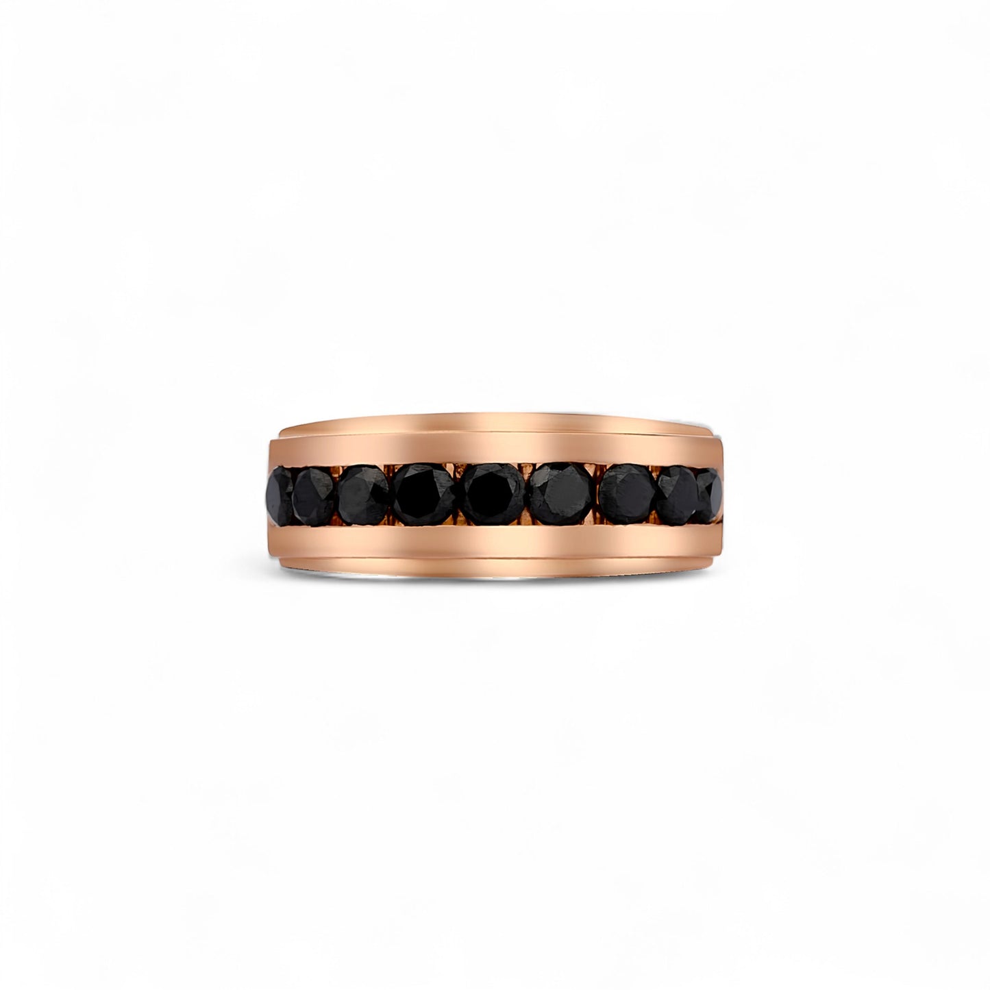 Oswald Black Diamond Band in 18k Gold