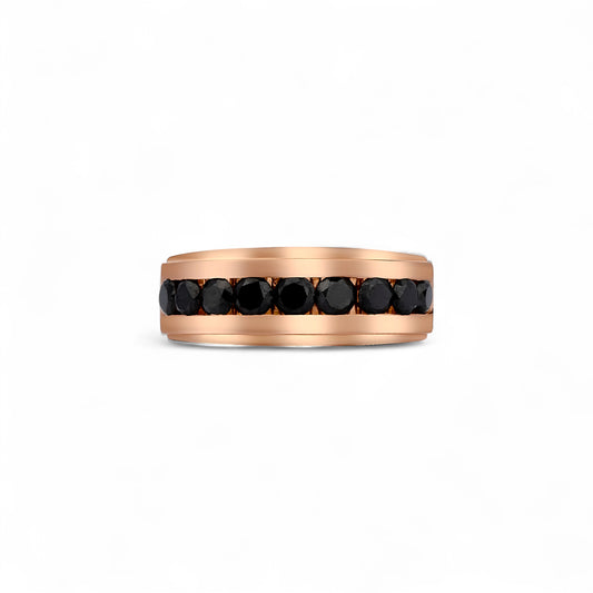 Oswald Black Diamond Band in 18k Gold