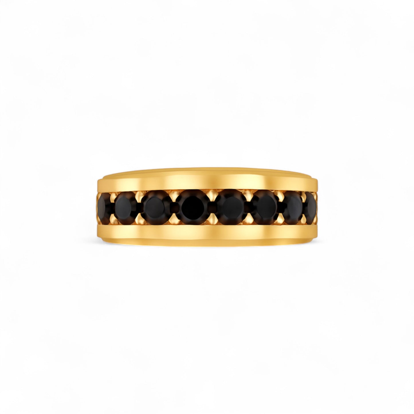 Oswald Black Diamond Band in 18k Gold
