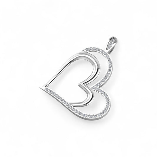Graceful Heart Natural Diamond Pendant in 18KT Gold