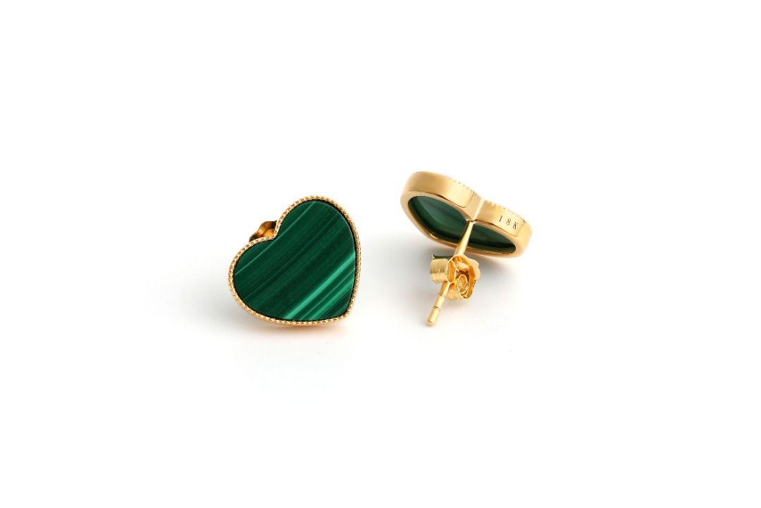 The Core Agate Studs in 18K Gold