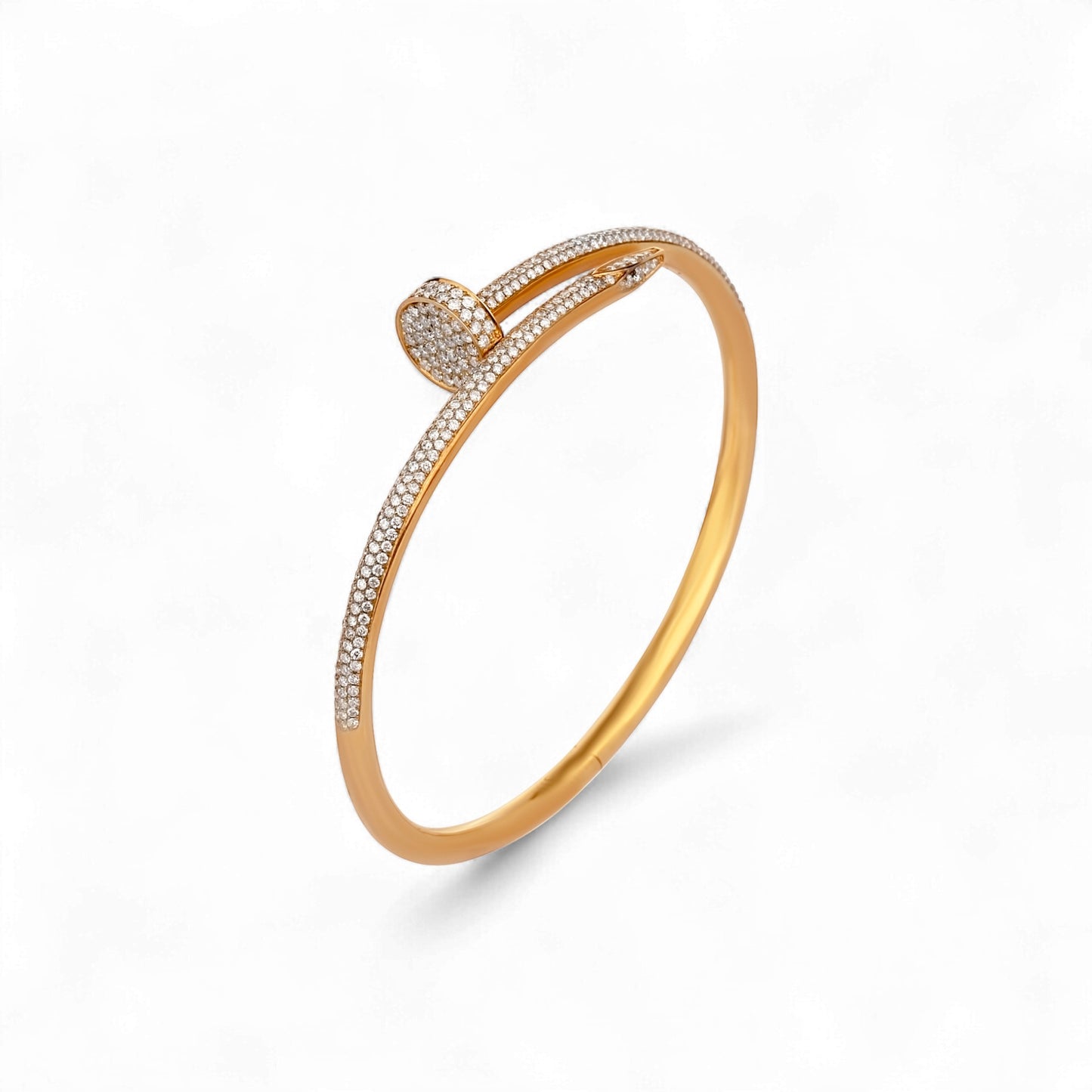 Pave Nail Cuff Natural Diamond Bracelet in 18KT Gold