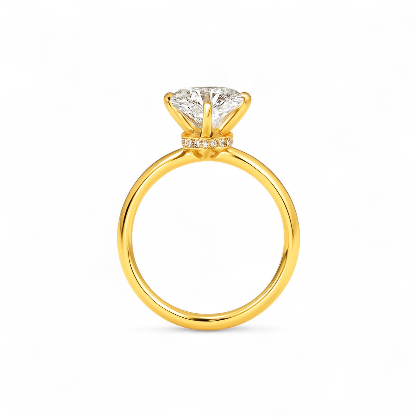 Phoebe CZ Engagement Ring in 18K Gold