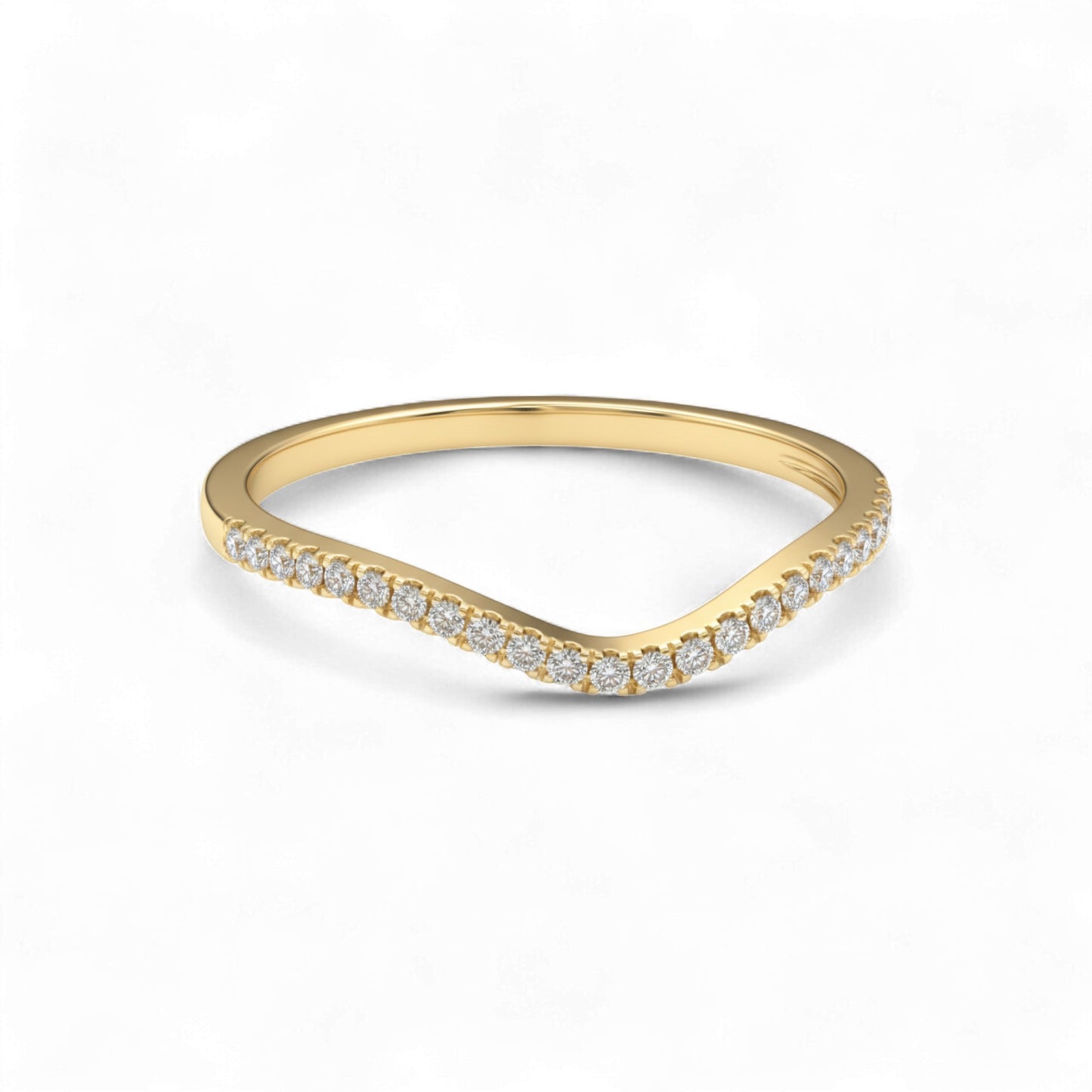 Precious Curve Natural Diamond Band in 10KT Gold