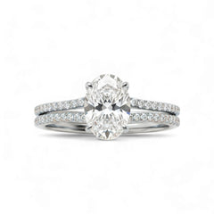 Simi Oval Cut CZ Bride Set in 925 Sterling Silver