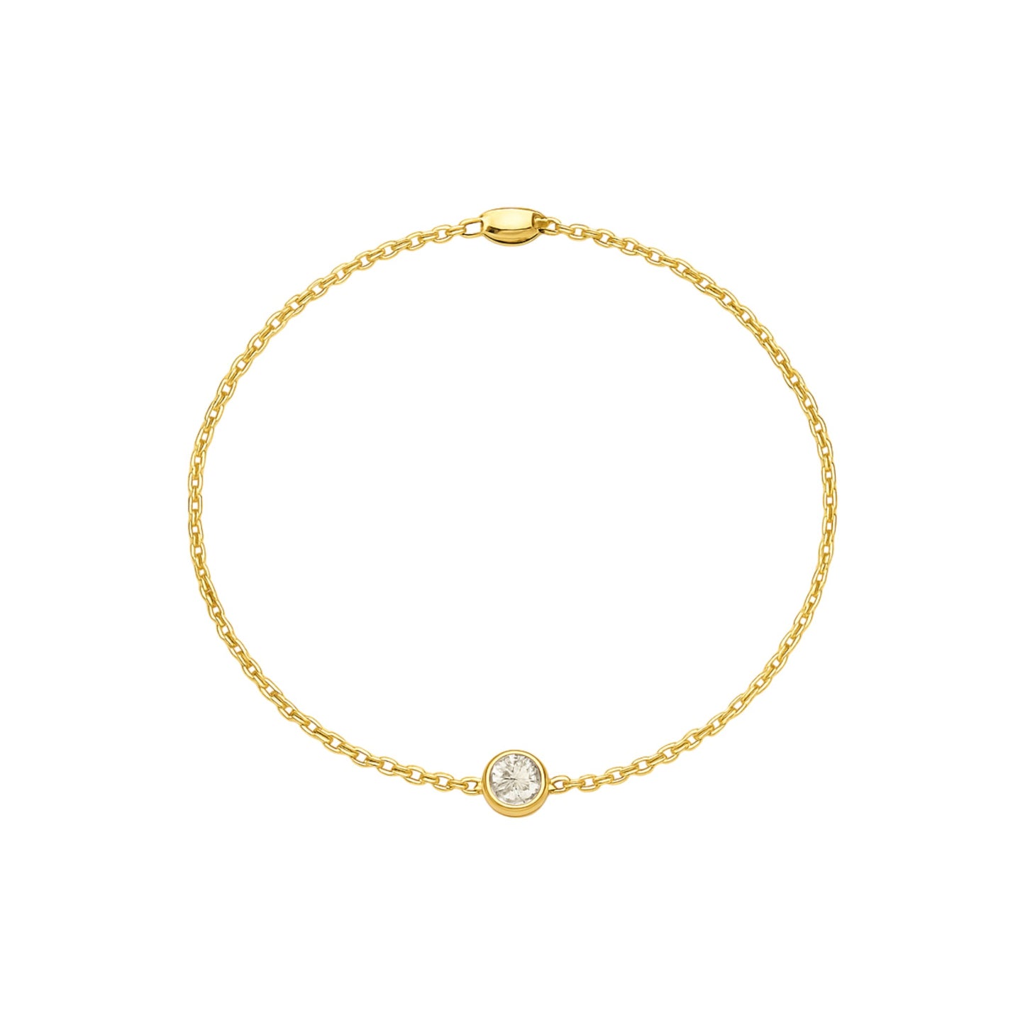 Solitaire Diamond Ball Bracelet in 18KT Gold