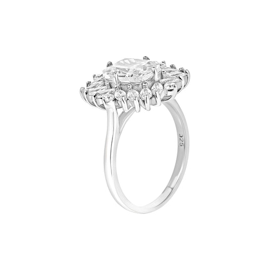 Starlight CZ  Engagement Ring in 925 Sterling Silver