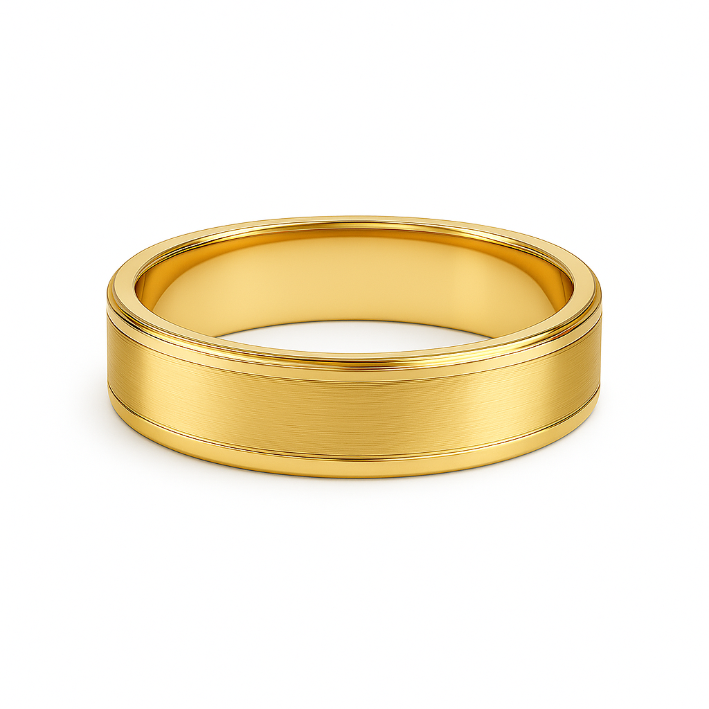 Gold ring on a white background