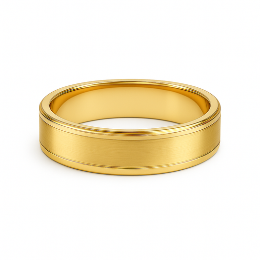 Gold ring on a white background