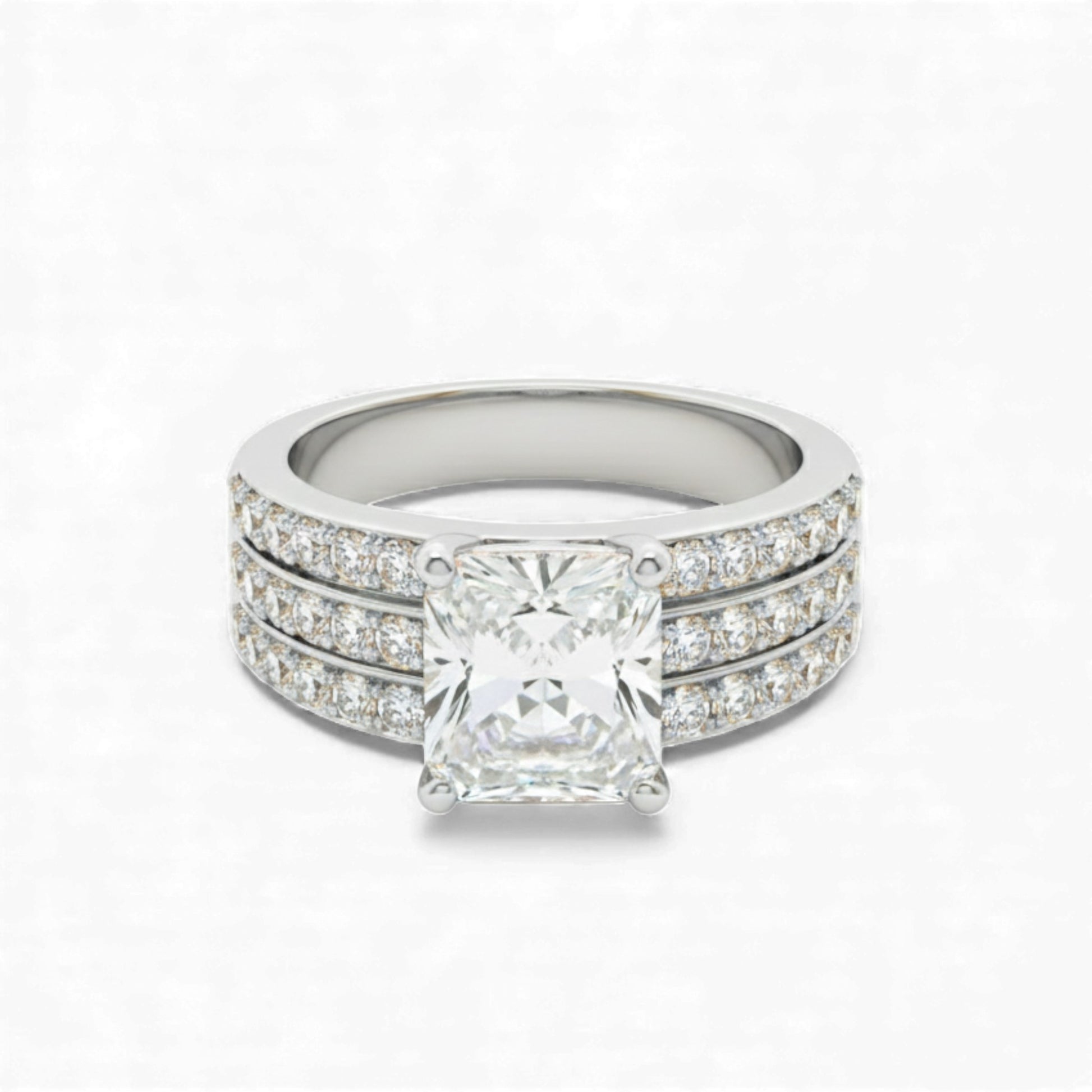 Diamond ring with a white background