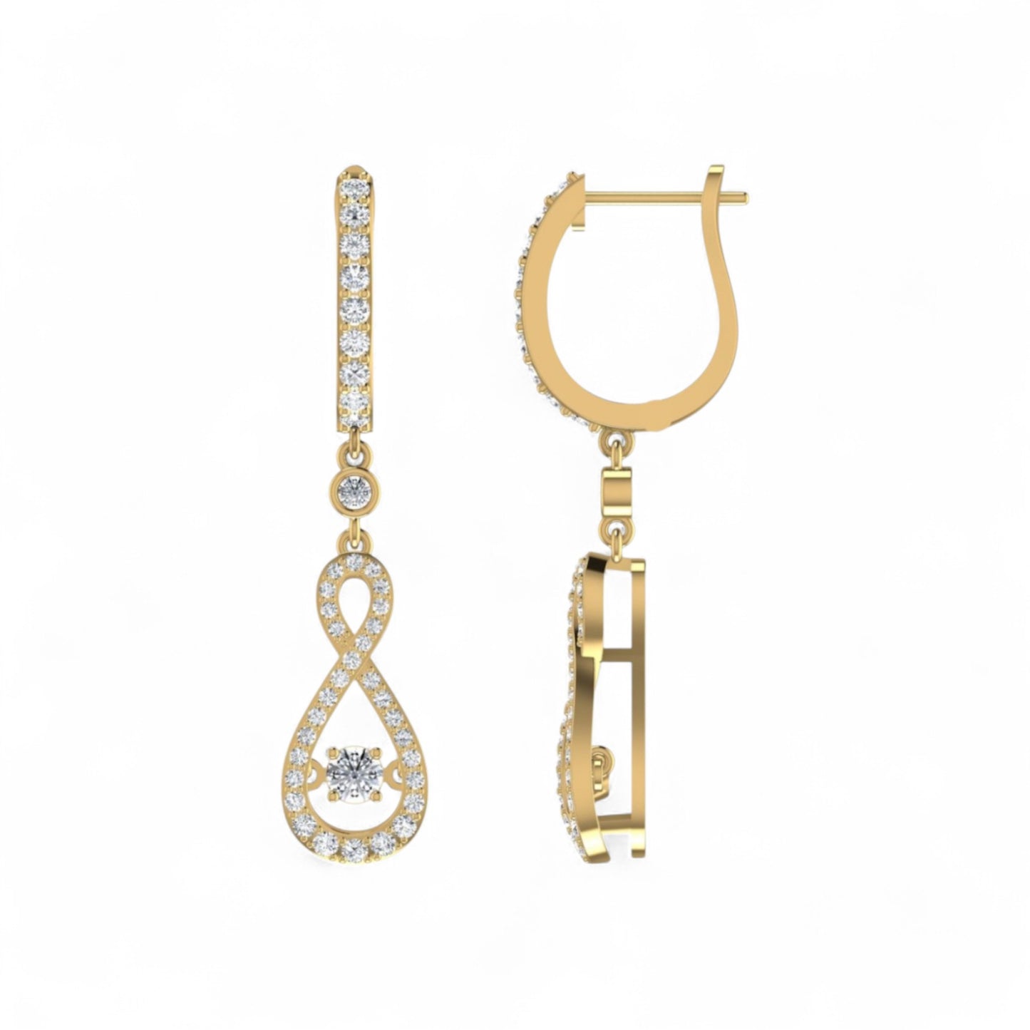 Twinkle Infinie Drop Pave Diamond Earrings in 18KT Gold