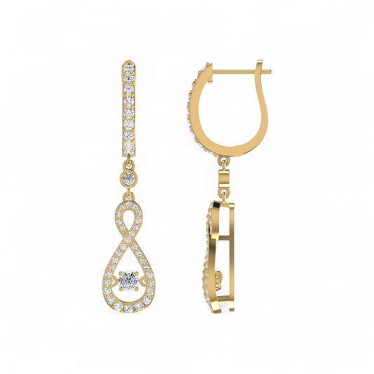 Twinkle Infinie Drop Pave Diamond Earrings in 18KT Gold