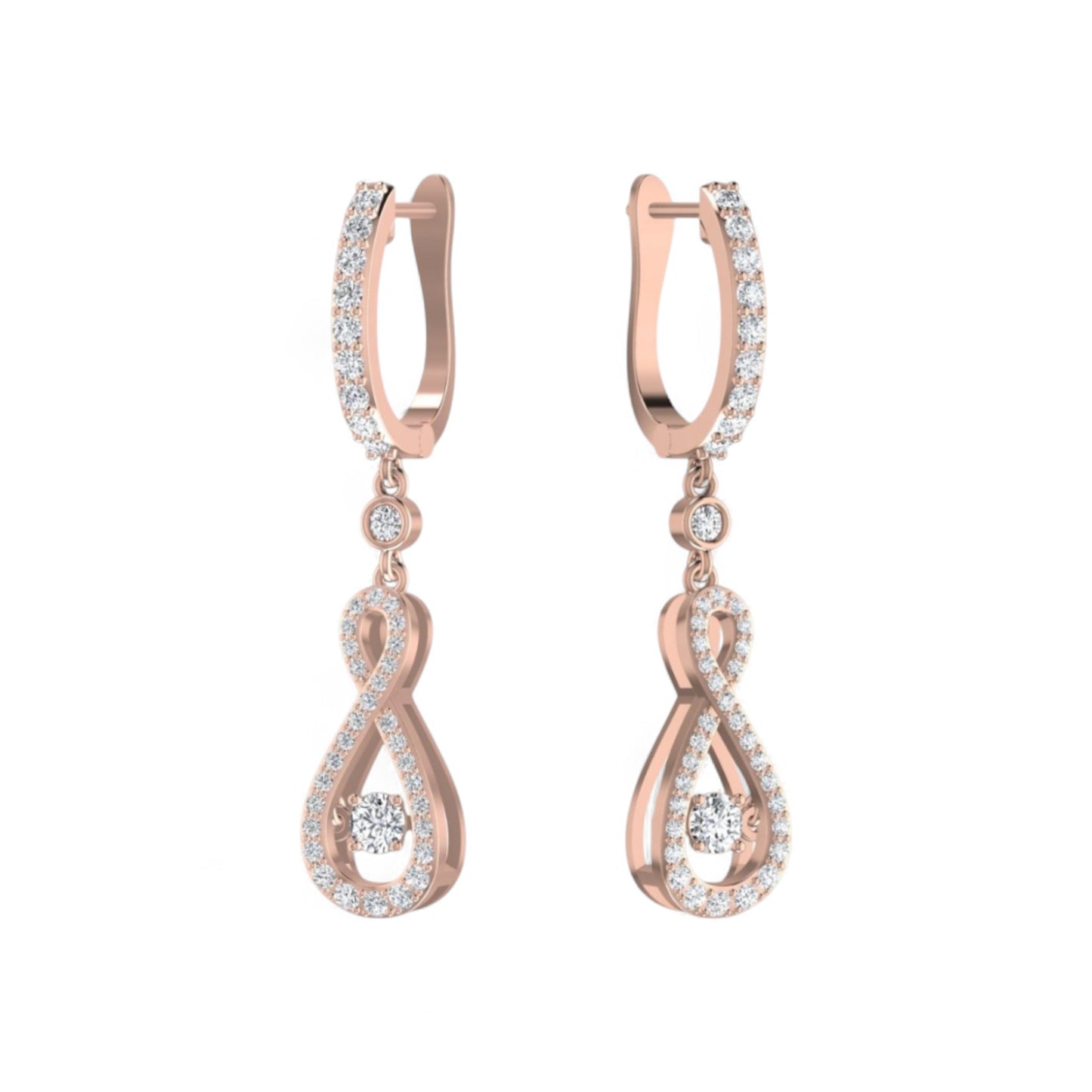 Twinkle Infinie Drop Pave Diamond Earrings in 18KT Gold