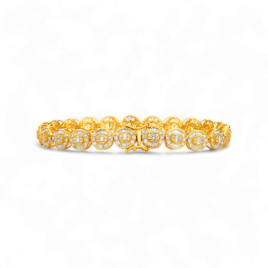 Eros Oval Baguette Bracelet in 18KT Gold