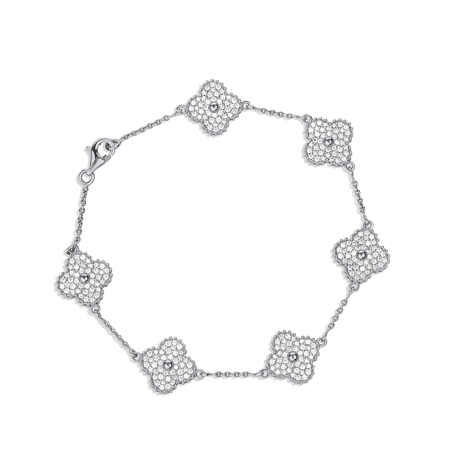 Midball Clover Diamond Bracelet in 18K Gold