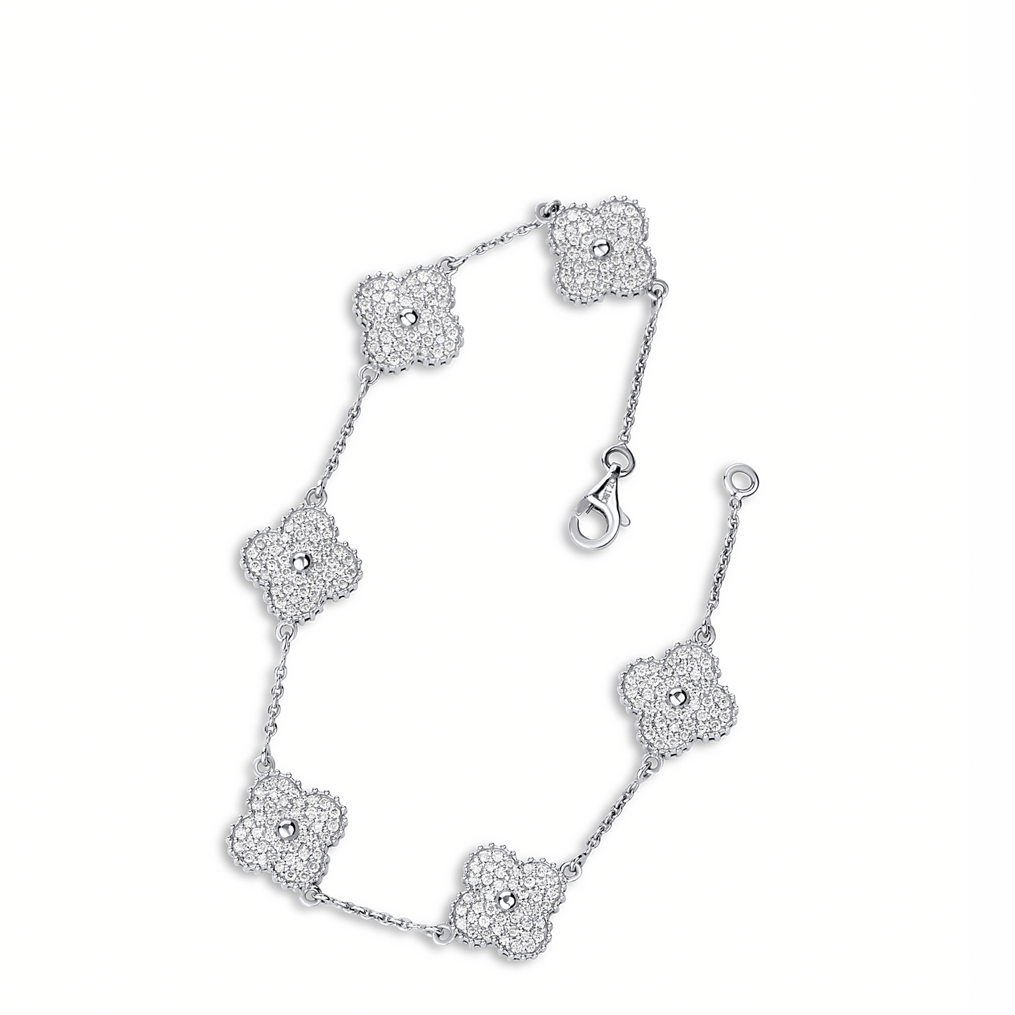 Midball Clover Diamond Bracelet in 18K Gold