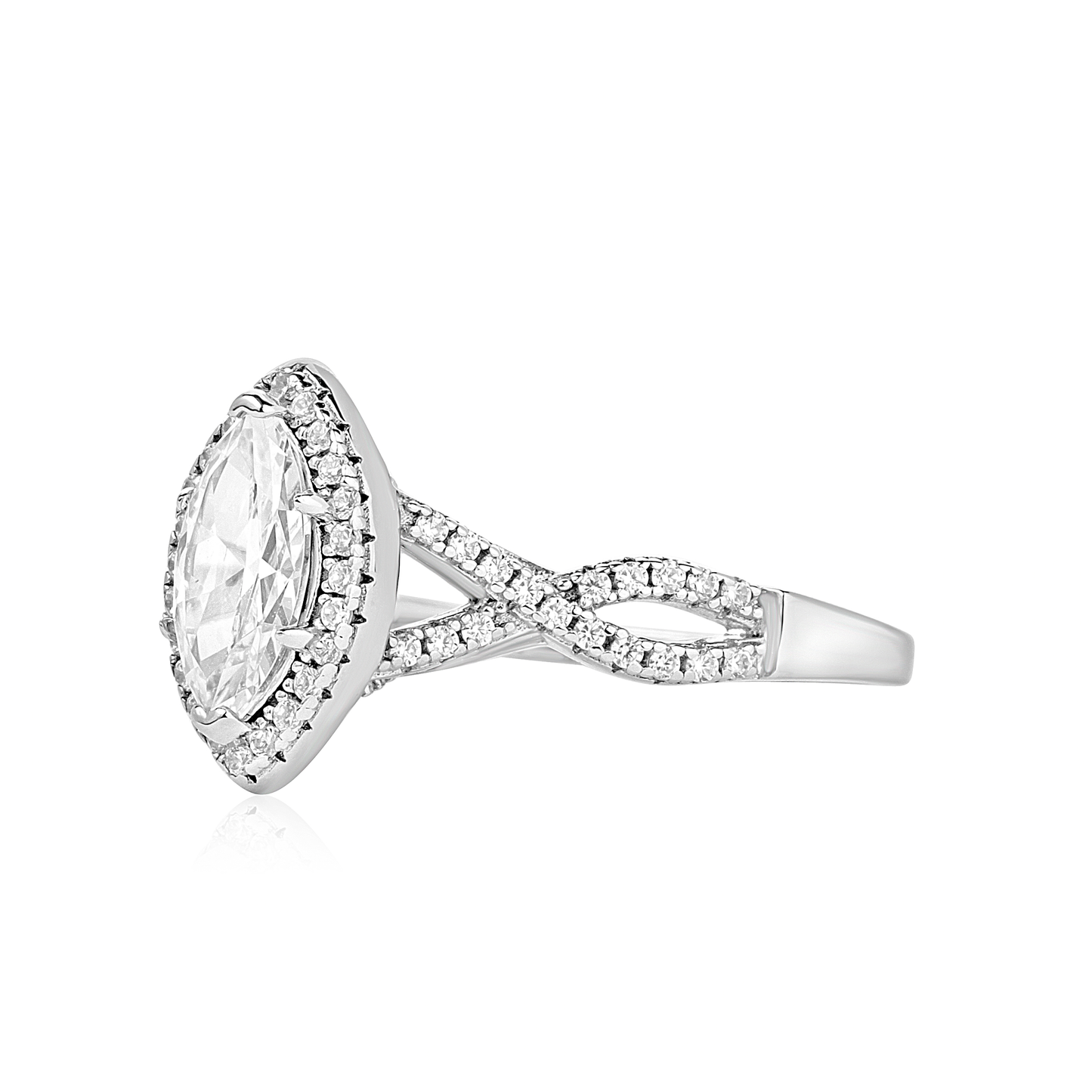 Sade Marquise Cut CZ Engagement Ring in 925 Sterling Silver