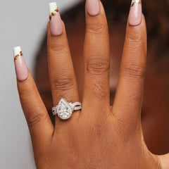 Bliss Pear Cut CZ Engagement Ring in 925 Sterling Silver