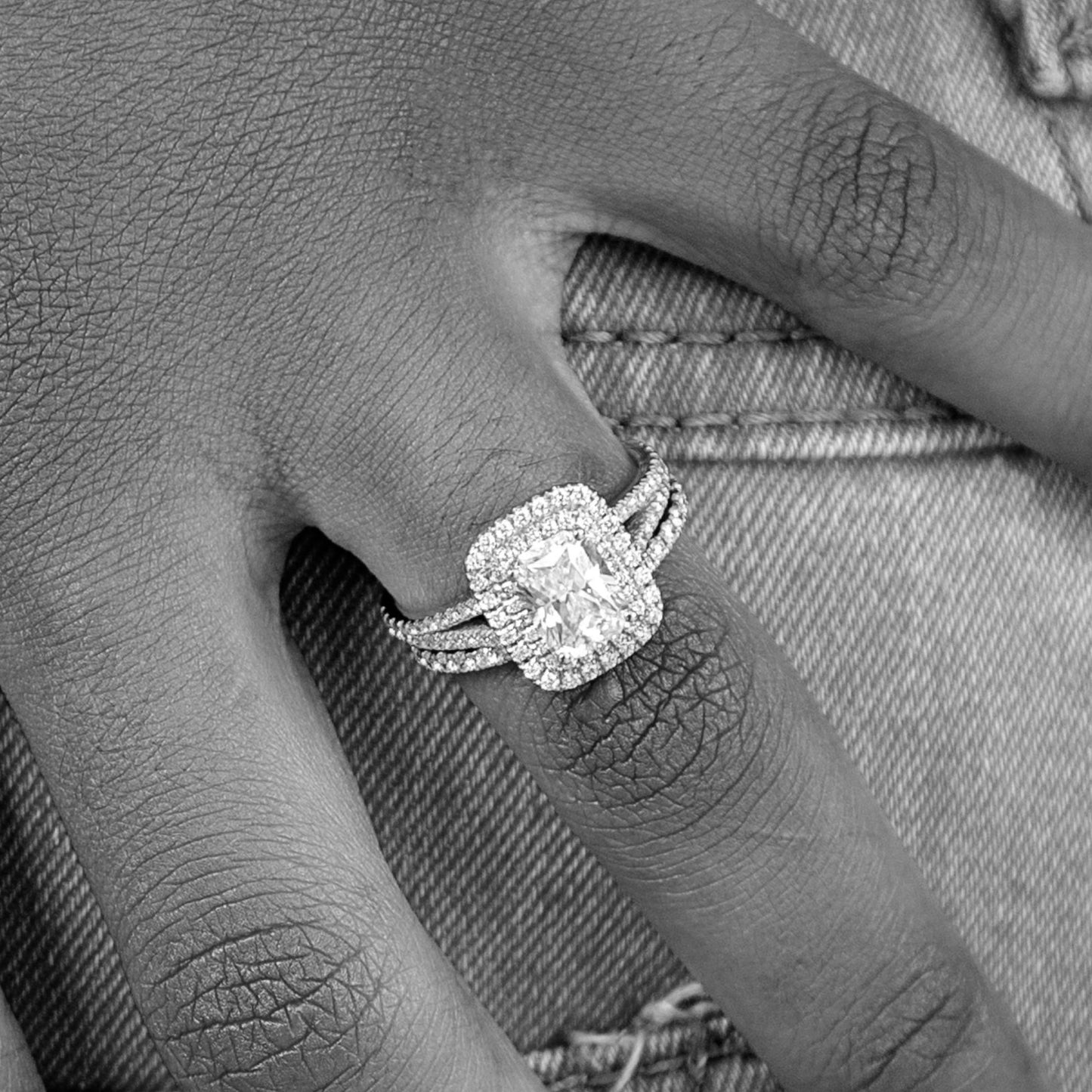 Kylie Radiant Cut CZ Bride Set in 925 Sterling Silver