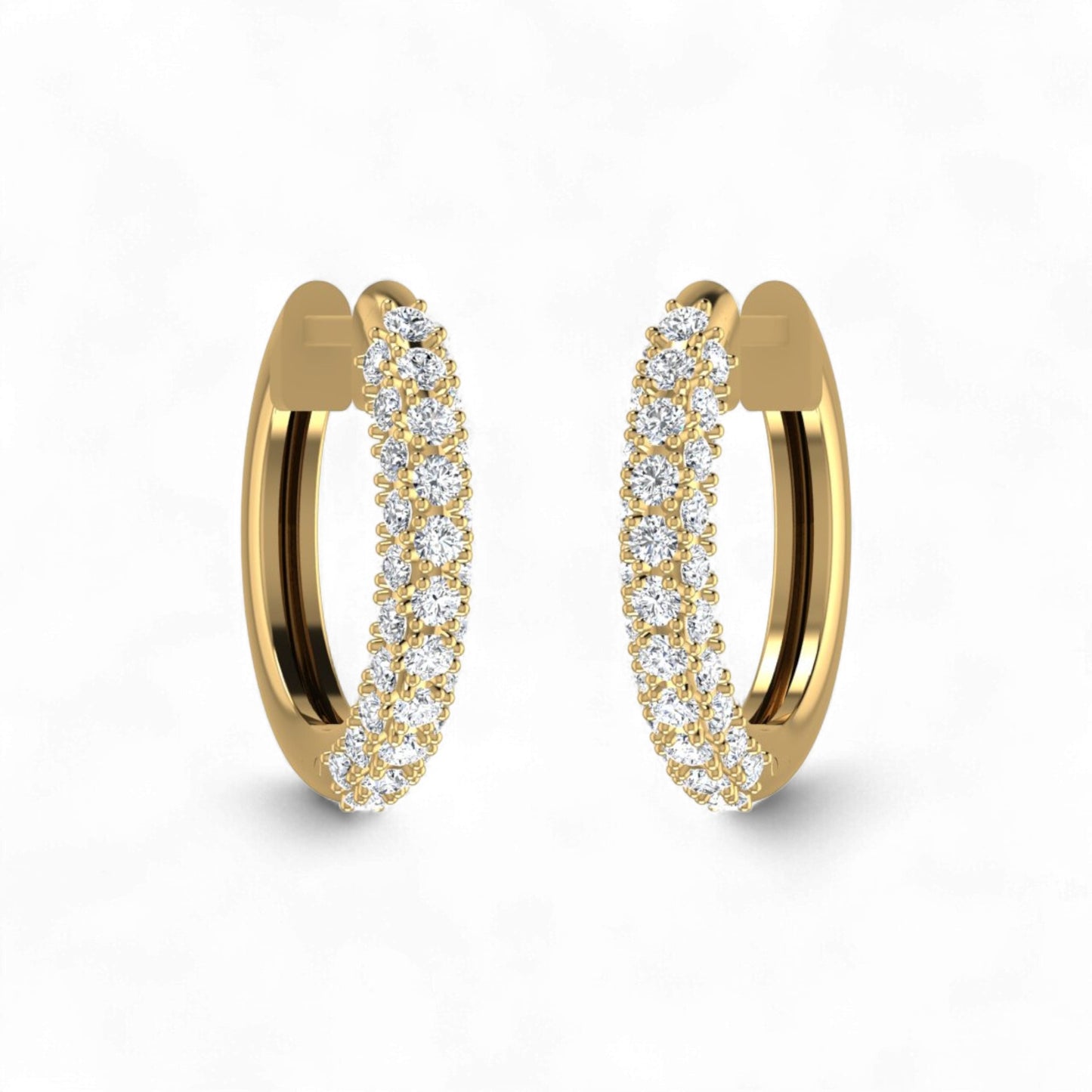 Nadine Diamond Hoop Earrings in 18KT Gold