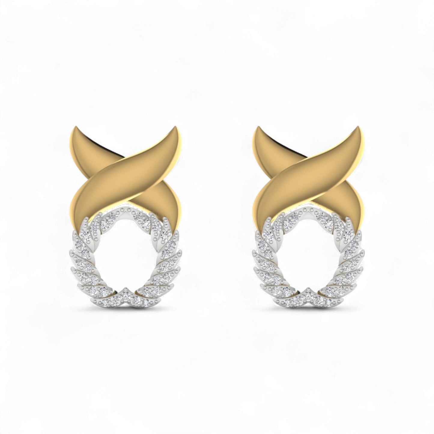 XO Diamond Earrings in 18KT Gold