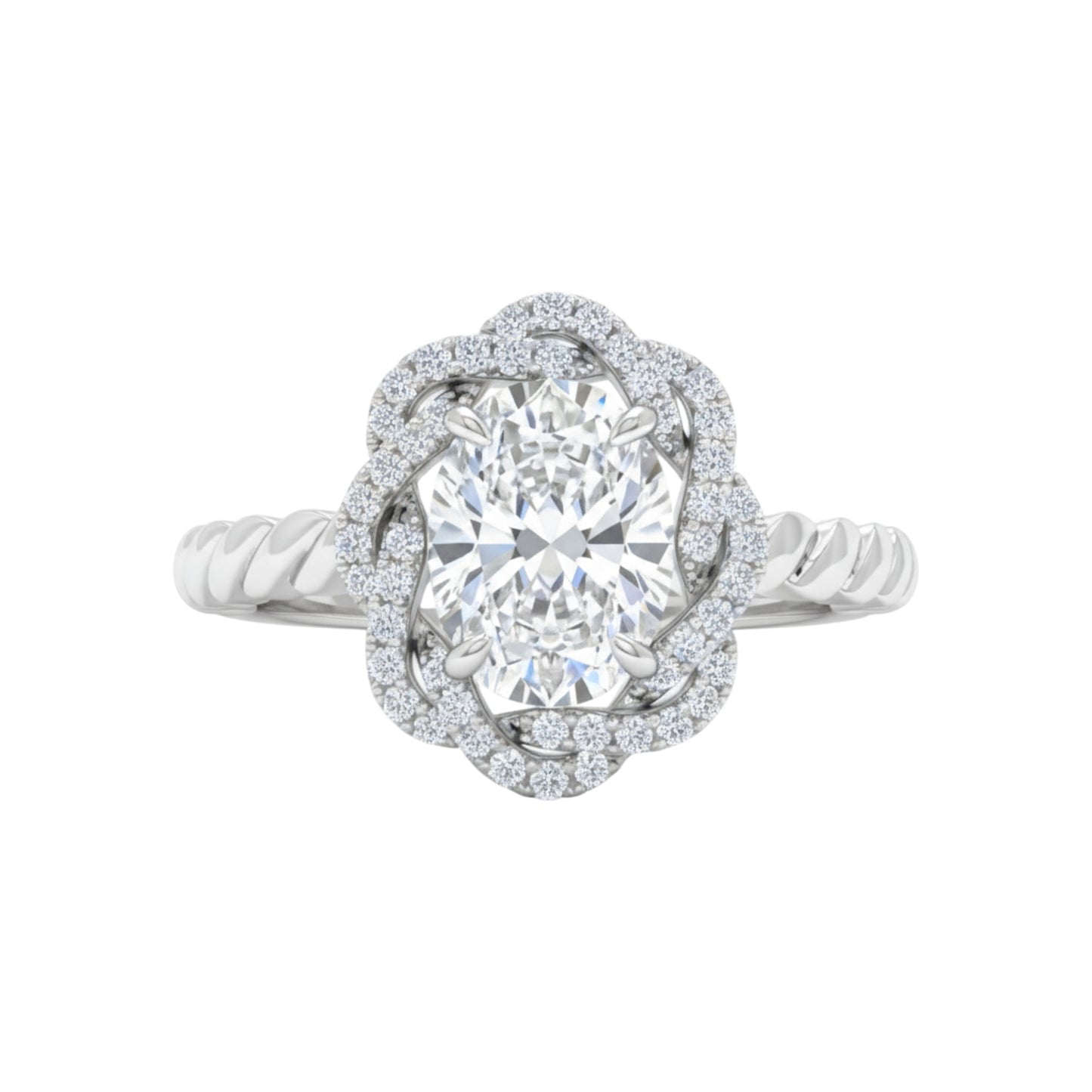 Ziora Radiant Cut Lab Grown Diamond Engagement Ring in Platinum