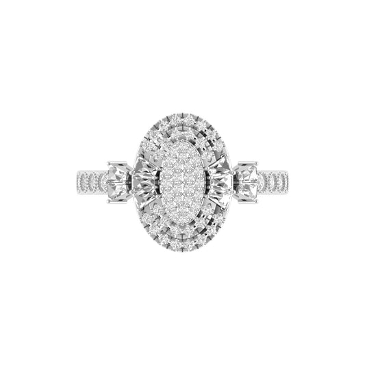 Lucy Oval Cut Diamond Engagement Ring in 18K Gold