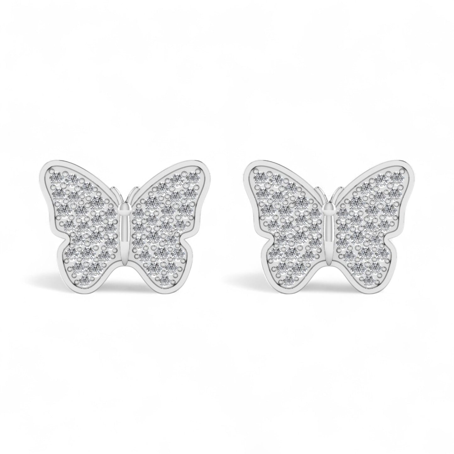 Noor Butterfly Natural Diamond Cluster Earrings in 18KT Gold