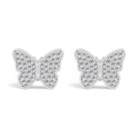 Noor Butterfly Natural Diamond Cluster Earrings in 18KT Gold