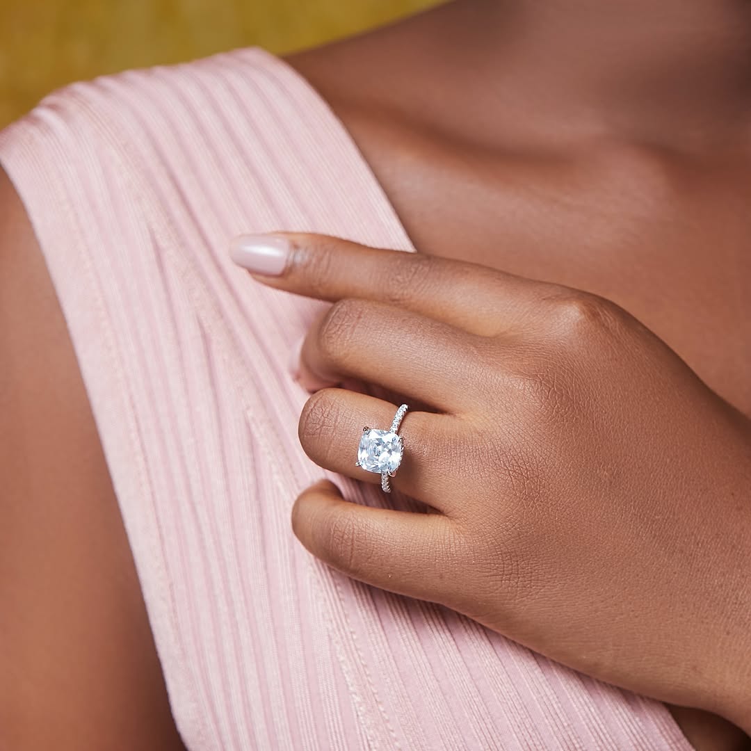 Muna CZ Engagement Ring in 925 Sterling Silver